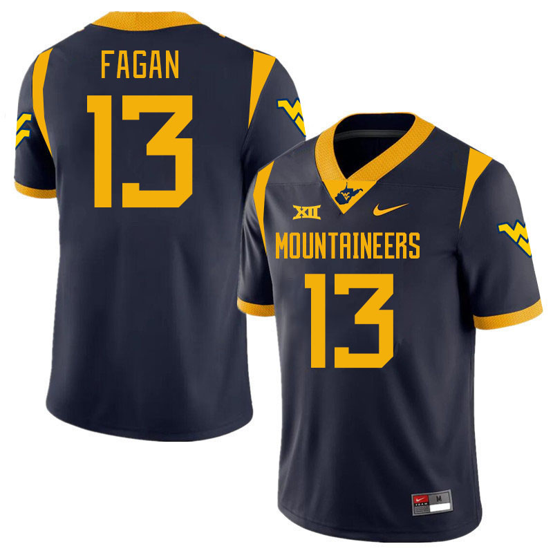 Men #13 Dontez Fagan West Virginia Mountaineers College 2024 New Uniforms Football Jerseys Stitched